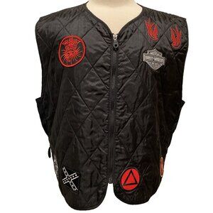 Harley Davidson Men’s Polyester Vest with Embroidered patches Bob Dylan S&W 3XL